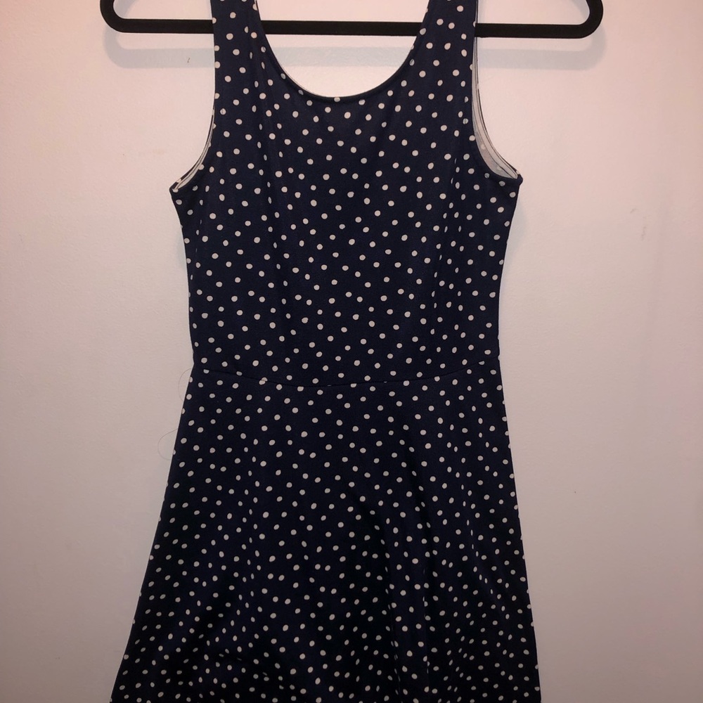 Navy Blue Polkadot Dress